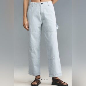 NEW ASKK NY CARPENTER PANT IN BLUE STRIPE SZ 26